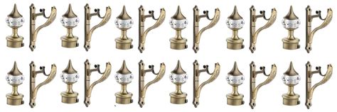 Buy Bzcarts Zinc Antique Brass Designer Heavy Curtain Supports for Door ...