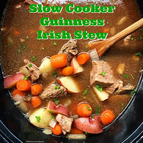 Slow Cooker Guinness Irish Stew - Fit Slow Cooker Queen