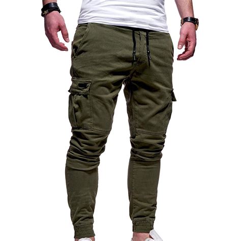 Wyobmus Men's Stretch Cargo Pants Slim Fit Joggers Casual Sport Pants ...
