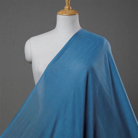 Blue Prewashed Mul Cotton Plain Fabric