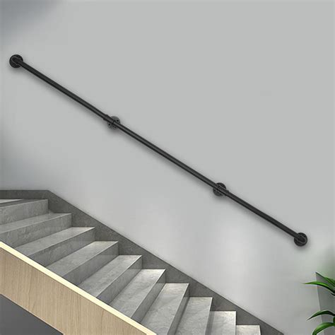 Buy ROMYIX Stair Handrail,12Ft Handrails for Stairs, Galvanized Metal ...