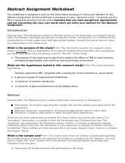 Image result for Example of Assignment Abstract