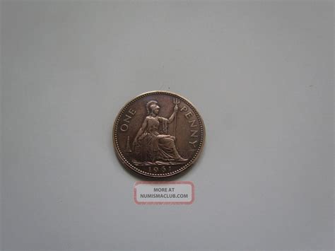 1961 Elizabeth Ii Dei Gratia Regina Fd Copper One Penny