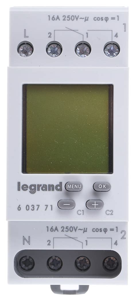 603771 Legrand | Legrand Digital DIN Rail Time Switch 230 V ac, 2 ...