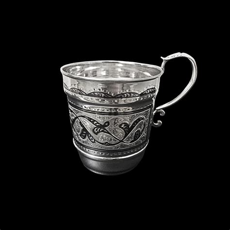 Купить, КРУЖКА ИЗ СЕРЕБРА 875 ПРОБЫ , Арт.610137/2 | Кубачинское серебро