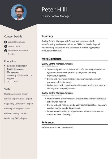 Quality Control Manager Resume Examples (Template & 20+ Tips)