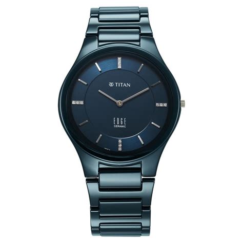 Buy Online Titan Edge Ceramic Quartz in Atlantic Blue Dial with ...