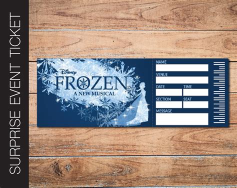 Printable FROZEN Broadway Surprise Ticket. Editable Musical - Etsy ...