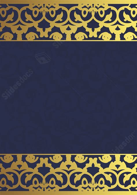 Golden Lace Page Border And Printable Background in Word - Slidesdocs