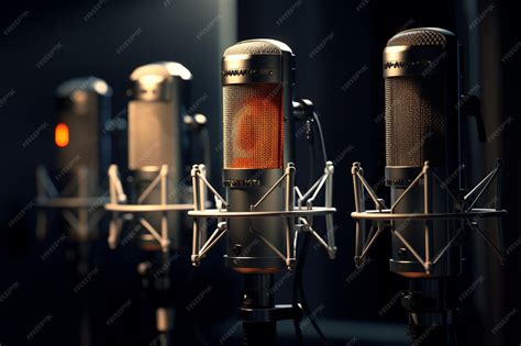Premium AI Image | Music Recording Studio Microphones