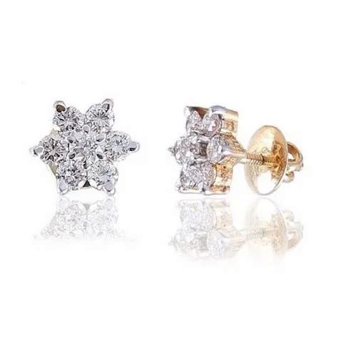 Diamond Stud Earrings - Elegant Natural Round Diamond Cluster Earrings ...
