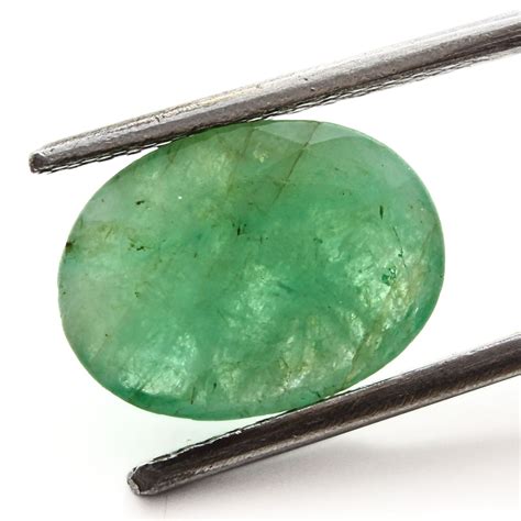 3.4Ct Natural Green Emerald (Panna) Oval Cut Gemstone – Karizma Jewels