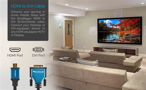 Buy BlueRigger HDMI to DVI Cable (25FT, High-Speed, Bi-Directional ...