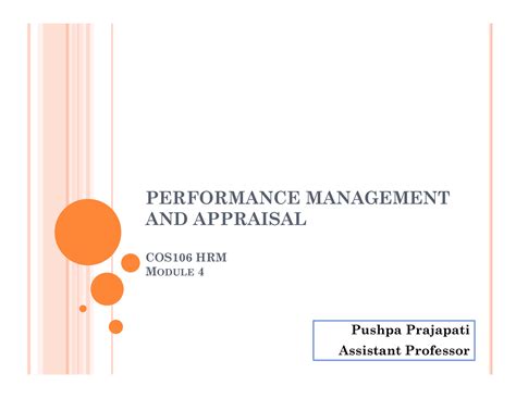 COS106 HRM MOD4 - nil - PERFORMANCE MANAGEMENT AND APPRAISAL COS106 HRM ...