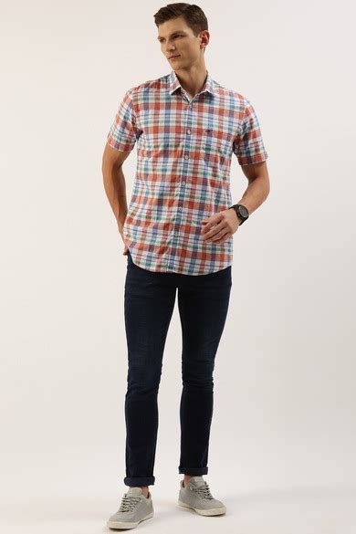Buy Men Multi Slim Fit Check Half Sleeves Casual Shirt Online - 892932 ...