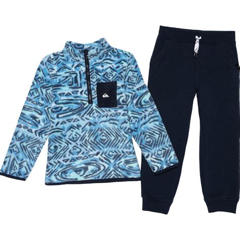 Quiksilver Little Boys Winter Fleece Zip Neck Jacket and Pants Set ...