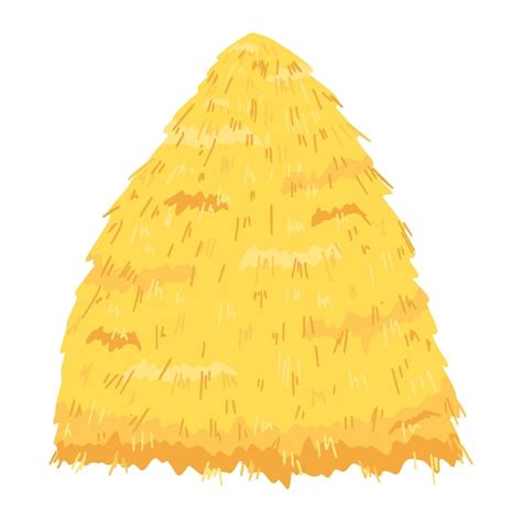 Haycock agricole dans le dessin animé plat style foin rural roulé pile ...