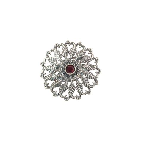 Teejh Aaniya Red Silver Oxidised Ring