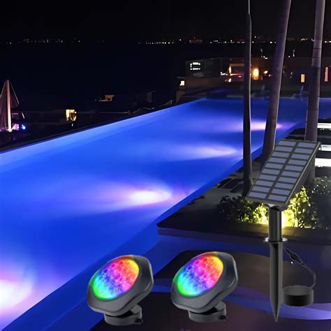 Amazon.com : Solar Pool Lights, Solar Powered Submersible LED Lights ...