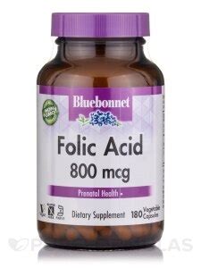 Folic Acid 800 mcg - Bluebonnet Nutrition | PureFormulas