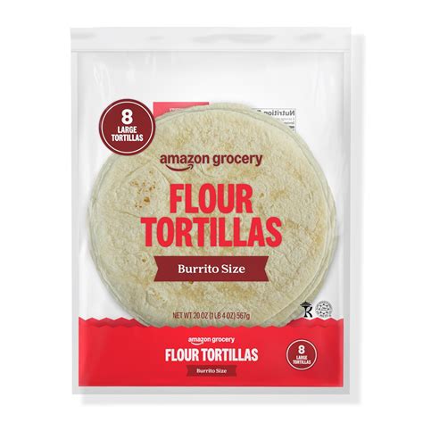 AmazonGrocery Amazon Grocery, Flour Tortillas, Burrito Size, 20 India ...