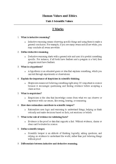 HVE Unit-3 - unit 3 notes - Human Values and Ethics Unit- 3 Scientific ...