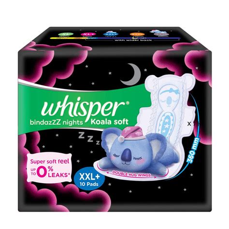 Whisper Sanitary Pads - Bindaz Night Koala Soft - XXL+ — Quick Pantry