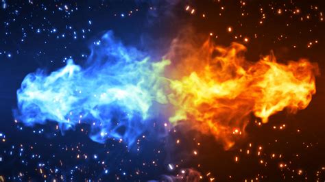 Fire and Ice Concept Design with spark. 3d illustration. 14563762 Stock ...