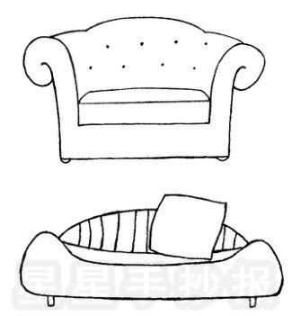 沙发简笔画简单画法