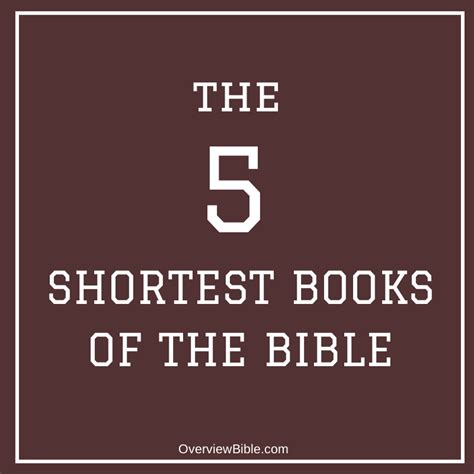 The 5 Shortest Books of the Bible, in Order