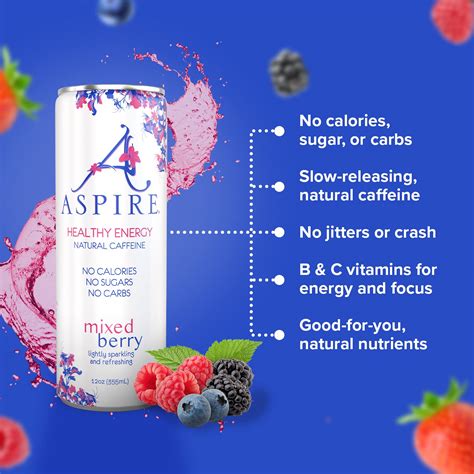 Buy Aspire Healthy Energy Drinks, Mixed Berry, Sugar Free, Sparkling ...