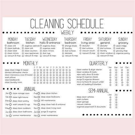 Editable Cleaning Checklist, Full Year House Cleaning Schedule, Daily ...