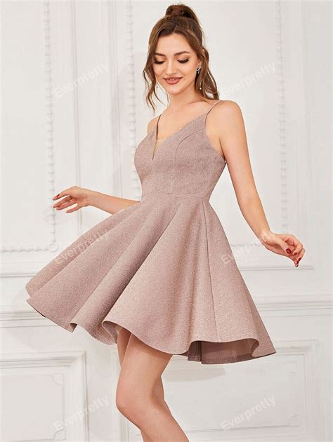 EVER-PRETTY Mesh Insert Glitter Cami Dress Semi Formal Short Party ...