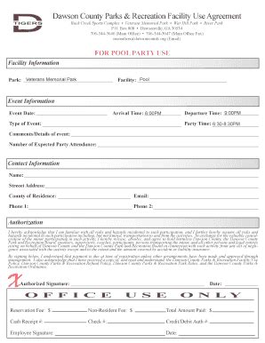 Fillable Online dawsoncounty Facility Use Form.Tournament - Dawson ...