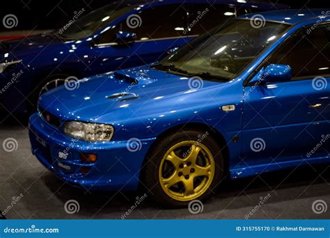 Blue Subaru Impreza WRX STi Coupe Type R Version V GC8F in Black Auto ...