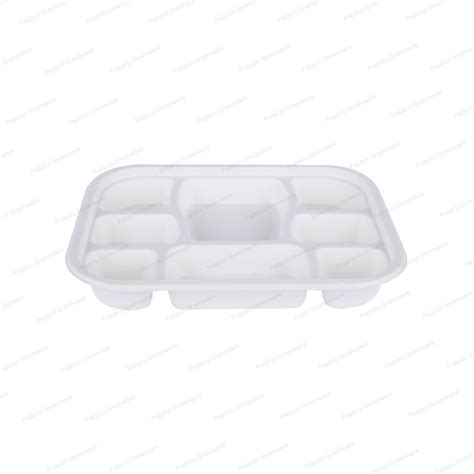 8 Compartment Bagasse Meal Tray with Lid