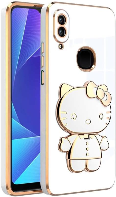 V-TAN Electroplated 3D Kitty Folding Stand and Mirror Back Case ...