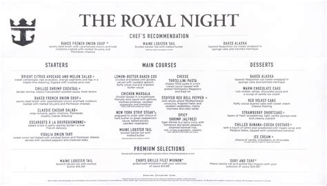 Royal Caribbean Harmony of the Seas Menus · Prof. Cruise, Ship Tour ...