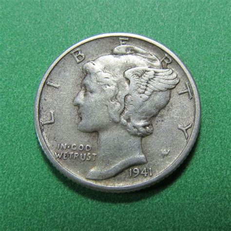 1941 MERCURY DIME (WORLD WAR 2 ERA) 90% SILVER ~ LOT C129 - For Sale ...
