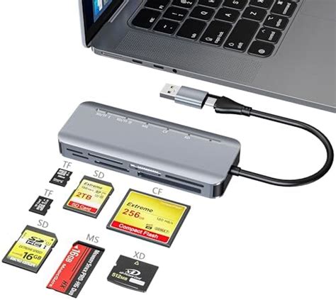7 in 1 Memory Stick Pro Duo Card Reader, USB-C Multi Cards Reader for ...