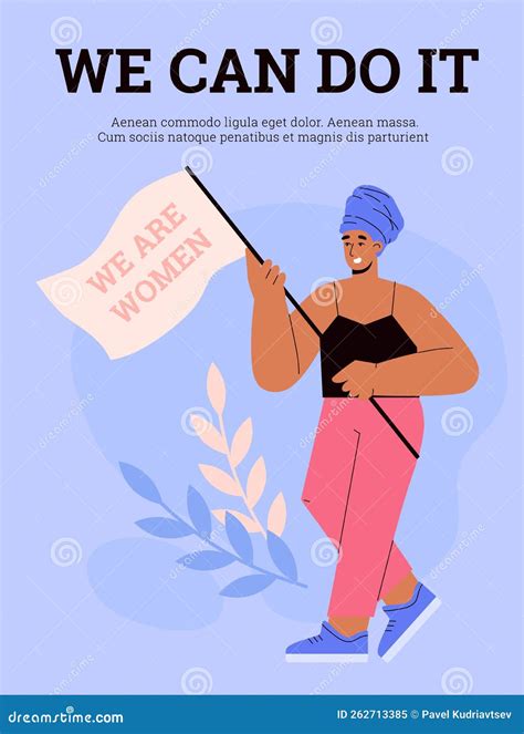 Women S Rights Poster Template, Flat Vector Illustration. Stock Vector ...