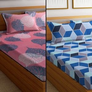 VAS COLLECTIONS 144 TC Microfiber Double Abstract Flat Bedsheet - Buy ...