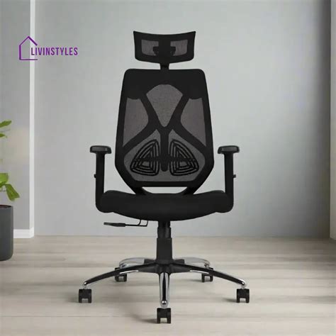 Lunar Fusion Black Mesh Headrest Office & Computer Chair – LivIn Styles