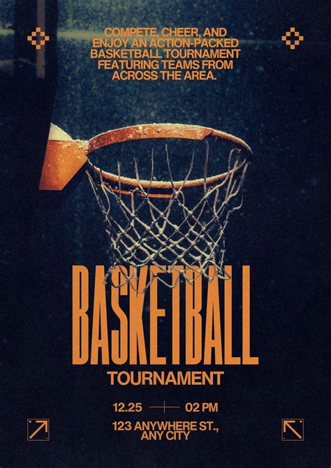 Orange and Black Bold Modern Basketball Tournament Flyer - Templates by ...