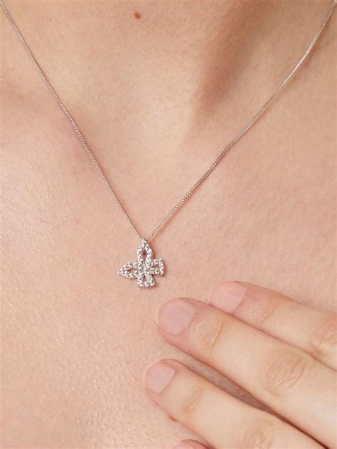Jools by Jenny Brown Cubic Zirconia Pave Butterfly Pendant Necklace, Silver