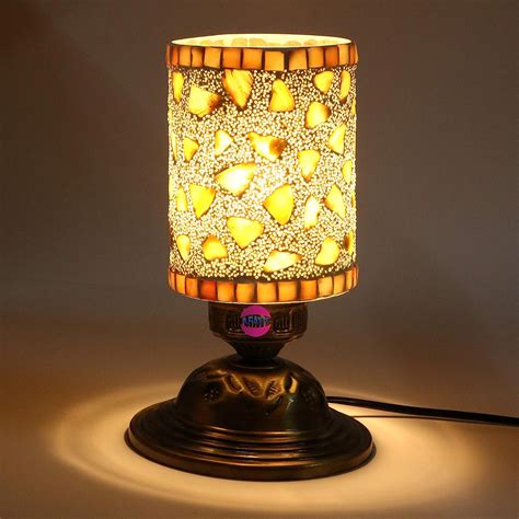 Buy Somil Hand Decorated Colourful Mosaic Table/Desk Lamp Light for ...