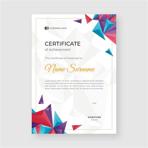 Szablon Certyfikatu Abstrakcyjny Zdjęcia - darmowe pobieranie na Freepik