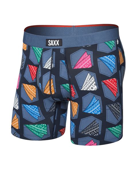 Vibe Xtra Soft Comfort Boxer Brief - Hankerchief-India Ink | SAXX Underwear