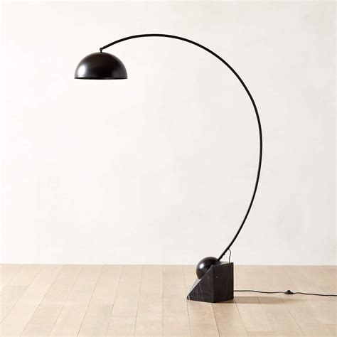 Venus Black Arc Floor Lamp, Marble Base by CB2 - Dwell