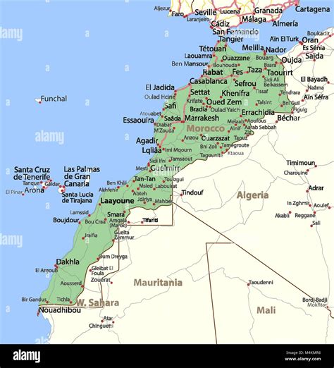 Morocco outline map hi-res stock photography and images - Alamy